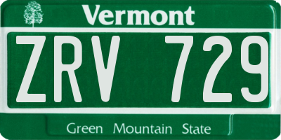 VT license plate ZRV729