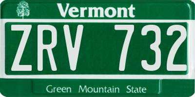 VT license plate ZRV732