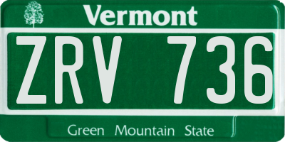 VT license plate ZRV736