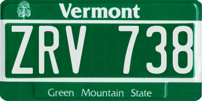 VT license plate ZRV738