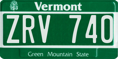 VT license plate ZRV740