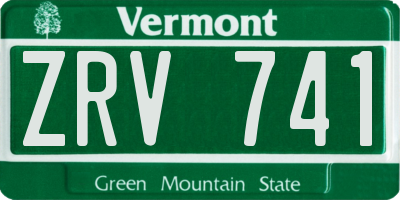 VT license plate ZRV741