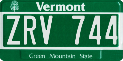 VT license plate ZRV744