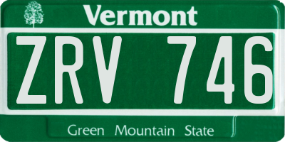VT license plate ZRV746