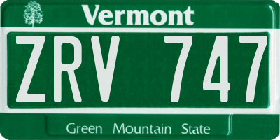 VT license plate ZRV747