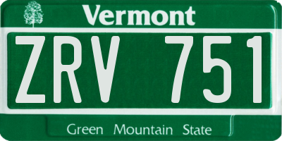 VT license plate ZRV751