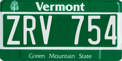 VT license plate ZRV754