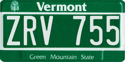 VT license plate ZRV755