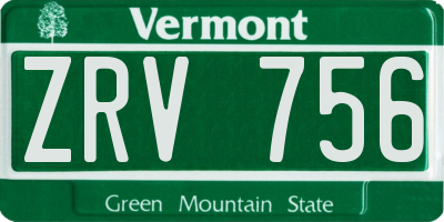 VT license plate ZRV756