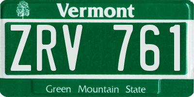 VT license plate ZRV761