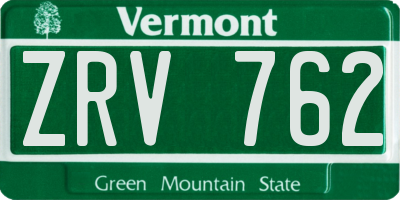 VT license plate ZRV762