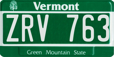 VT license plate ZRV763