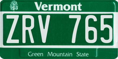 VT license plate ZRV765