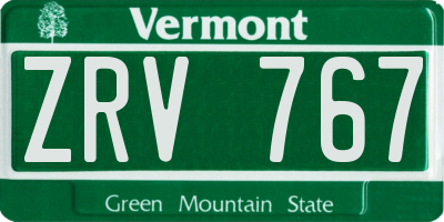 VT license plate ZRV767