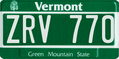 VT license plate ZRV770