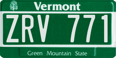 VT license plate ZRV771