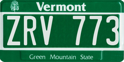VT license plate ZRV773