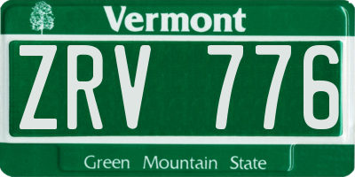 VT license plate ZRV776