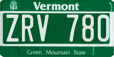 VT license plate ZRV780