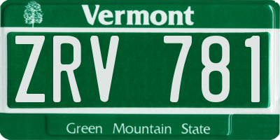 VT license plate ZRV781