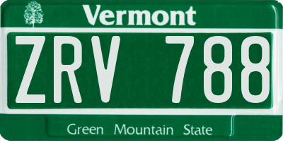 VT license plate ZRV788