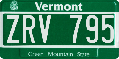 VT license plate ZRV795