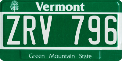 VT license plate ZRV796