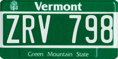 VT license plate ZRV798