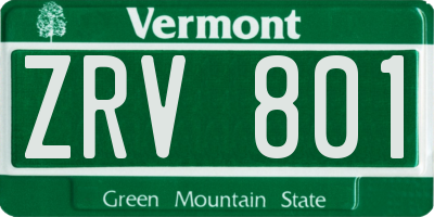 VT license plate ZRV801