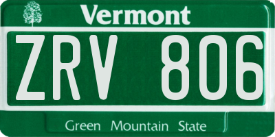 VT license plate ZRV806