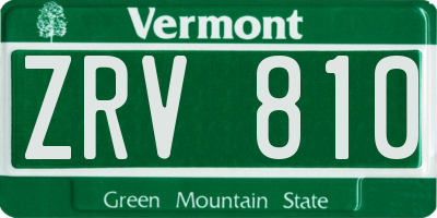 VT license plate ZRV810