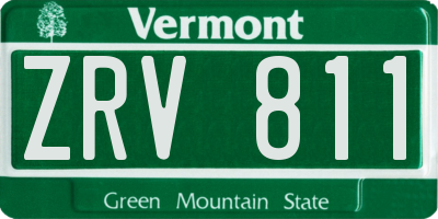 VT license plate ZRV811