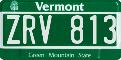 VT license plate ZRV813