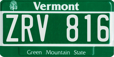 VT license plate ZRV816