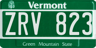 VT license plate ZRV823