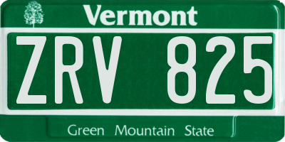 VT license plate ZRV825