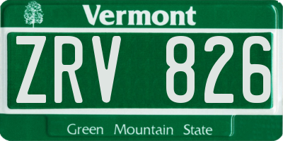 VT license plate ZRV826