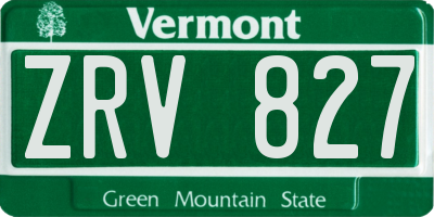 VT license plate ZRV827