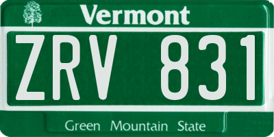 VT license plate ZRV831