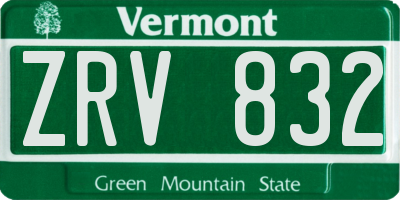VT license plate ZRV832