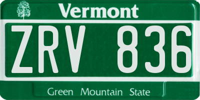 VT license plate ZRV836