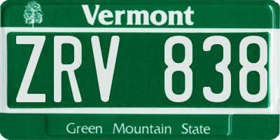 VT license plate ZRV838