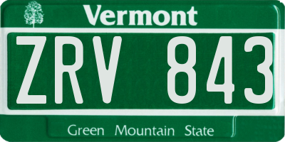 VT license plate ZRV843