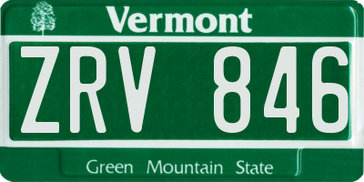 VT license plate ZRV846