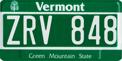 VT license plate ZRV848