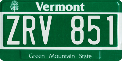 VT license plate ZRV851