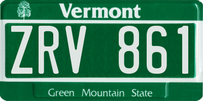 VT license plate ZRV861