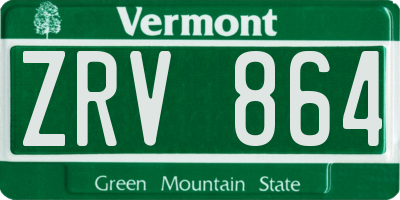 VT license plate ZRV864