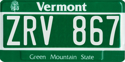 VT license plate ZRV867
