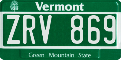 VT license plate ZRV869